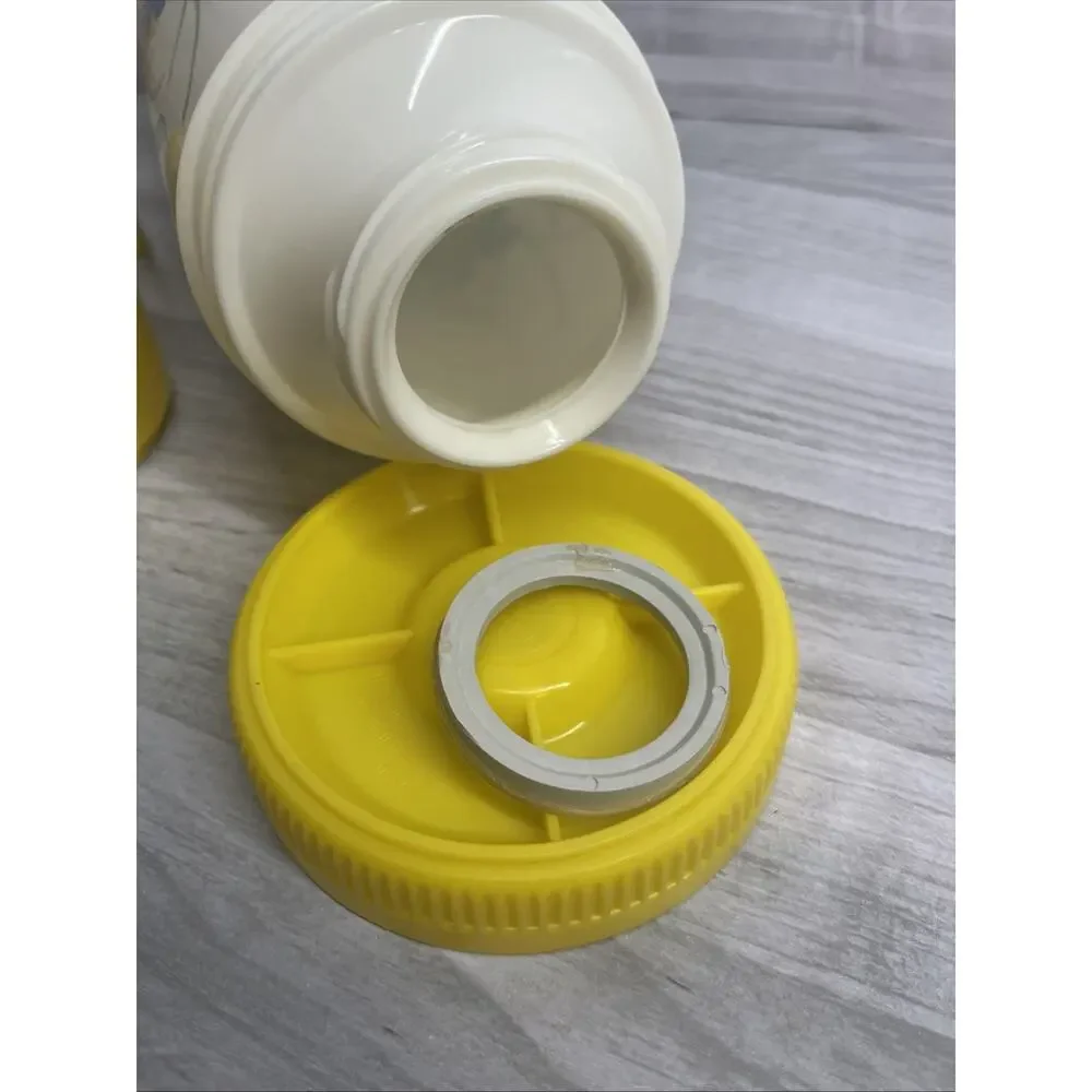 Vtg 70s Aladdin Pump A Drink Dispenser Thermos Shell Yellow Floral CottageCore